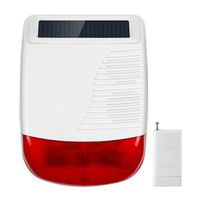 Outdoor Wireless Strobe Siren, GSM WiFi PSTN 433 MHz Outdoor Wireless Strobe Siren Solar Powered with Red Flash Light 110db for Home Security Alarm System