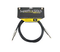 SuperFlex Gold | Premium Instrument Cable | 5-ft length with Straight Gold Connectors | SFI-5SS