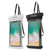 ProCase Universal Waterproof Case Cellphone Dry Bag Pouch for iPhone 11 Pro Max Xs Max XR XS X 8 7 6S Plus, Galaxy S10 Plus S10 S10e S9+/Note 10 10+ 5G 9 8, Pixel 4 XL up to 6.8" - 2 Pack, White/Black
