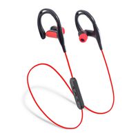 Laud Sports Bluetooth Wireless in-Ear Headphones - Premium HD Sound - Noise Cancelling Stereo Headset + Mic & Controls - Sweatproof Earphones - for Gym Workouts, Running - Galaxy Note 9 (Red/Black)
