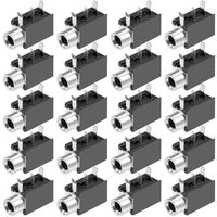 uxcell PCB Mount 3.5mm 3 Pin Socket Headphone Stereo Jack Audio Video Connector PJ316 Black 20Pcs