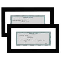 Americanflat 2 Pack Business License Frames | Displays 3.5x8 Inch Licenses with Mat or 5x10 Inch Without Mat. Shatter-Resistant Glass. Hanging Hardware Included!