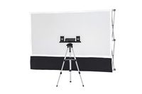 Starter Series Portable Indoor/Outdoor Theater Kit! Includes: 6ft Projection Screen, Savi HD Mini Projector, Sound System, Telescopic Tripod with Tray, Twist Stakes, Web Straps, and Padded Carry Bag