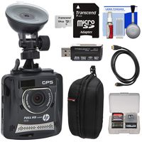 HP f310 1080p HD GPS G-Force Car Dashboard Video Recorder Camera with 64GB Card + Case + HDMI Cable + Kit