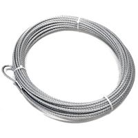 WARN 15712 Winch Accessory: Steel Cable Wire Rope with Loop End and Terminal, 3/8" Diameter x 125' Length