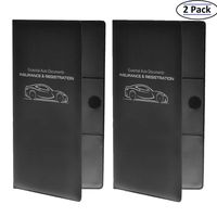 AUTOSTYLE Deluxe Car Insurance and Registration Card Holder | Premium Quality Automobile Essential Documents Wallet, 2 Pack