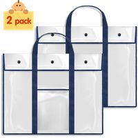 Gamenote 2 Pack Large Poster Storage Bag (31.5×25.5) Bulletin Board Holder Art Portfolio Container for Teachers Classroom Organization