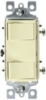 Leviton 1754-ILI 15 Amp, 120 Volt, Individual Switches, 2 Switch Combination, Illuminated Dual Rocker, Ivory