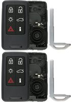 KeylessOption Keyless Entry Remote Smart Key Fob Case Shell Button Pad Outer Cover For Volvo KR55WK49264 (Pack of 2)