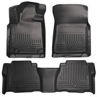 Husky Liners Fits 2007-11 Toyota Tundra CrewMax/Double Cab Weatherbeater Front & 2nd Seat Floor Mats (Footwell Coverage)