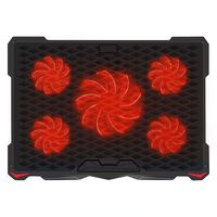 AICHESON Laptop Cooling Pad 5 Fans Up to 17.3 Inch Notebook, Red LED Lights, 2 USB Ports, S035RED