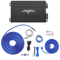 Skar Audio SK-M5001D 500 Watt Monoblock Car Amplifier with 8 Gauge OFC Skar Audio Amp Wiring Kit Bundle