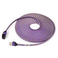 CAT7 Weave Shielded Ethernet Cable Flat Patch Cable FTP Patch Cord LSOH Engineering Grade Network Cable (2M, Purple1)