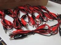 10pc RED BLACK 30" DOUBLE END ALLIGATOR ROACH CLIP TEST LEADS WIRE PROBE JUMPER