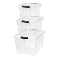 IRIS USA, Inc. TB-56D/28/17 Combo, Stack & Pull Box, 19, 31.75 and 53 Quart, Clear, 3 Count