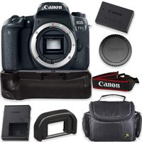 Canon EOS 77D 24.2MP DSLR Camera (Body Only) Kit with Pro Battery Grip & Deluxe Camera Shoulder Case