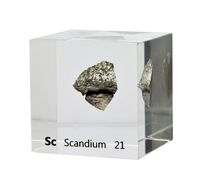 Scandium Metal Embedded in 2x2in Acrylic Cube for Element Collectors