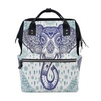 WOZO Retro Bohemian Elephant Paisley Flower Multi-function Diaper Bags Backpack Travel Bag