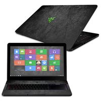 MightySkins Skin Compatible with Razer Blade Pro 17" - Black Leather | Protective, Durable, and Unique Vinyl Decal wrap Cover | Easy to Apply, Remove, and Change Styles | Made in The USA