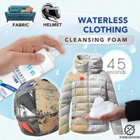 Multifunctional Waterless Clothing Cleansing Foam Rinse-Free Agent Liquid, All-Purpose Powerful Rinse-Free Cleansing Foam, Household Stain Dry Remover Spray, Rinse-Free Cleansing Spray (White)