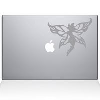 The Decal Guru Winged Fairy MacBook Decal Vinyl Sticker - 13" MacBook Pro (2015 & Older) - Silver (1233-MAC-13P-S)