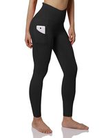ODODOS Women's High Waist Yoga Pants with Pockets,Tummy Control,Workout Pants Running 4 Way Stretch Yoga Leggings with Pockets,Black,X-Small