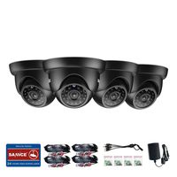 SANNCE 4 Pack 1/3" 1500TVL HDTVI 720P High Resolution Security Surveillance CCTV Camera Kit HD Had IR Cut 3.6mm Lens Outdoor Dome Weatherproof Wide Angle