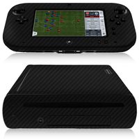 Skinomi Black Carbon Fiber Full Body Skin Compatible with Nintendo Wii-U (Console and GamePad)(Full Coverage) TechSkin with Anti-Bubble Clear Film Screen Protector