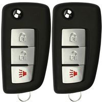 KeylessOption Keyless Entry Remote Car Uncut Flip Key Fob Replacement for KBRASTU15 (Pack of 2)