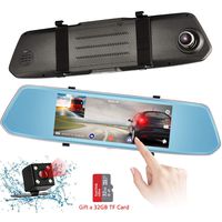Mirror Dash Cam, 1080P,7 inch Dashboard Camera Recorder with Touch Screen,Front Rear View HD Camera, G Sensor, Reversing Camera,Night Vision,170° Wide Angle Video Recorder