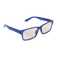 Inner Vision Eye Strain Relief Computer Screen Reading Glasses w/Case - Anti Blue Light, Anti Glare, Scratch Resistant, Spring Hinges - Unisex, (3.5 x Magnification), Blue