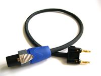 Conquest Sound N2B14 6 6 Foot 2 Pole Speakon to Banana, 14 Gauge 2 Conductor Wire, Neutrik NL2FX to Banana. Built in America