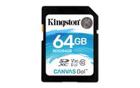 Kingston Canvas Go! 64GB SDXC Class 10 SD Memory Card UHS-I 90MB/s R Flash Memory Card (SDG/64GB)