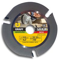 Grinder Wood Carving Disc GRAFF Speedcutter 4-1/2-Inch, Circular Saw Blade for Angle Grinder - Woodcarving Saw Blade 7/8" Arbor, Sculpting, Shaping and Cutting Wheel with 3 Teeth (115 mm)