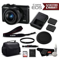 Canon EOS M100 Mirrorless Digital Camera with 15-45mm Lens (Black) 2209C011 International Version - Standard Bundle