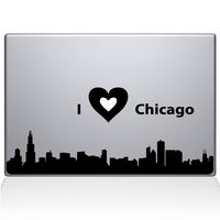 The Decal Guru I love Chicago Decal Vinyl Sticker, 11" MacBook Air, Black (2328-MAC-11A-BLA)