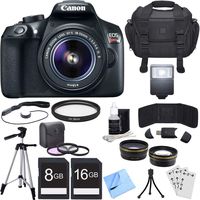 Canon EOS Rebel T6 Digital SLR Camera with EF-S 18-55mm IS II Lens + Accessory Bundle includes Camera, Lens, Bag, Filter Kit, Memory Cards, Tripod, Flash, Cleaning Kit, Beach Camera Cloth and More