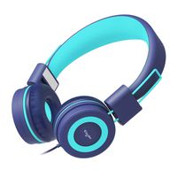 Elecder i37 Kids Headphones Children Girls Boys Teens Foldable Adjustable On Ear Headphones 3.5mm Jack Compatible iPad Cellphones Computer MP3/4 Kindle Airplane School Tablet Teal