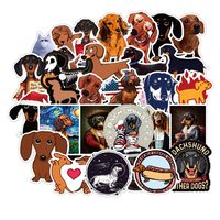 Meet Holiday Cute Pet Dachshund Skateboard Vinyl Stickers Car Motorcycle Bicycle Luggage Decal Graffiti Patches Skateboard Stickers for Kids (Dachshund)