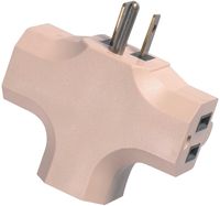 Woods 0794B 3-Outlet Outlet Adapter Converter, Beige