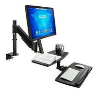 Mount-It! - Adjustable Sit-Stand Desk Mount - For Computers and Laptops - Black