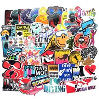 Water Bottle Stickers Diving Adventure Sports 60 Pcs Laptop Stickers Pack Decals for Water Bottle Laptops Ipad Cars Luggages