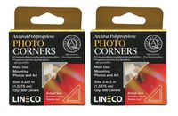 Lineco .625" Infinity Archival Polypropylene Clear Photo Corners. Acid-Free, Self Adhesive, Pressure Sensitive, Non-Yellowing, Scrapbooking, Displaying Photos, DIY. Pack of 500, Set of 2