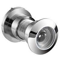 Royal H&H Large Door Viewer as Security Peek Peep Hole for Home Office 220 Degree Solid Brass Cover (Chrome)