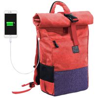 EverVanz Laptop Backpack Roll Top Water Resistant Rucksack with USB Port