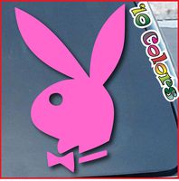 Playboy Bunny Logo - Vinyl 8" tall (Color: PINK) decal laptop tablet skateboard car windows stickers - by So Cool Stuff