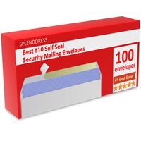 Mailing Envelopes Self Seal - #10 Security White Letter Businesses Envelopes -100 Peel and Seal Tinted Windowless # 10 Envelope - Printer Friendly - Self Stick Bulk Envelops