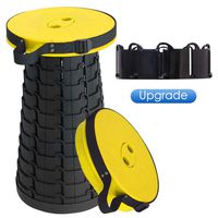 ALEVMOOM Portable Telescoping Stool Folding Camping Stool Seat for Fishing Hiking Traveling Outdoor Activities Telescopic Stool seat for Mountain Beach Pool Travel Retractable Folding Stool (Yellow)