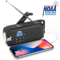 KELLO Emergency Solar Hand Crank Portable Radio, NOAA Weather Radio for Household and Outdoor Emergency with AM/FM/SW, LED Flashlight,2200mAh Power Bank USB Charger and SOS Alarm