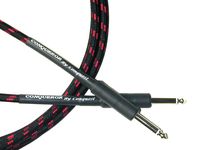 Conquest Sound CIC25-11 Hi Definition 25-Foot 1/4-Inch Guitar/Instrument Cable Woven Jacket - Black/Red